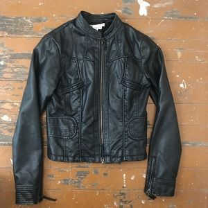 Max Studio faux leather bomber jacket